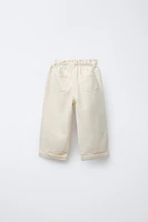 PANTALON EN SERGE PAPERBAG