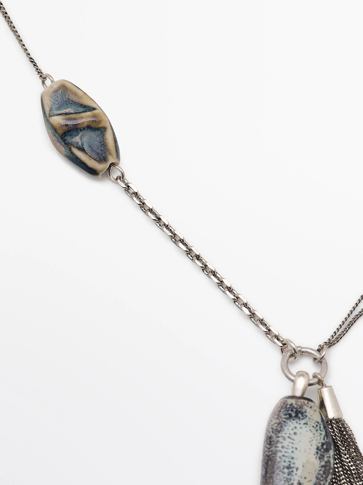 Contrast ceramic necklace