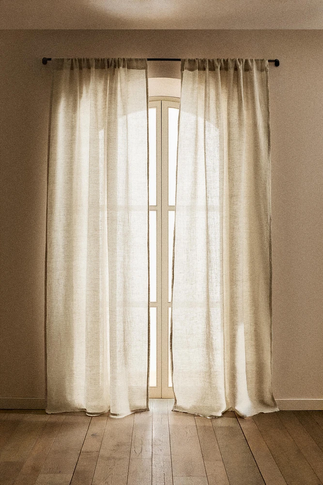 MEDIUM OPACITY FADED LINEN CURTAIN