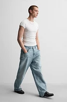 SEAMED BAGGY FIT JEANS