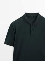 100% cotton polo shirt with micro textured weave
