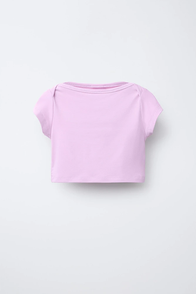 PLAIN ELASTIC CROPPED TOP