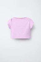 PLAIN ELASTIC CROPPED TOP