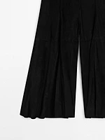 Pantalon large en cuir et daim - Limited Edition