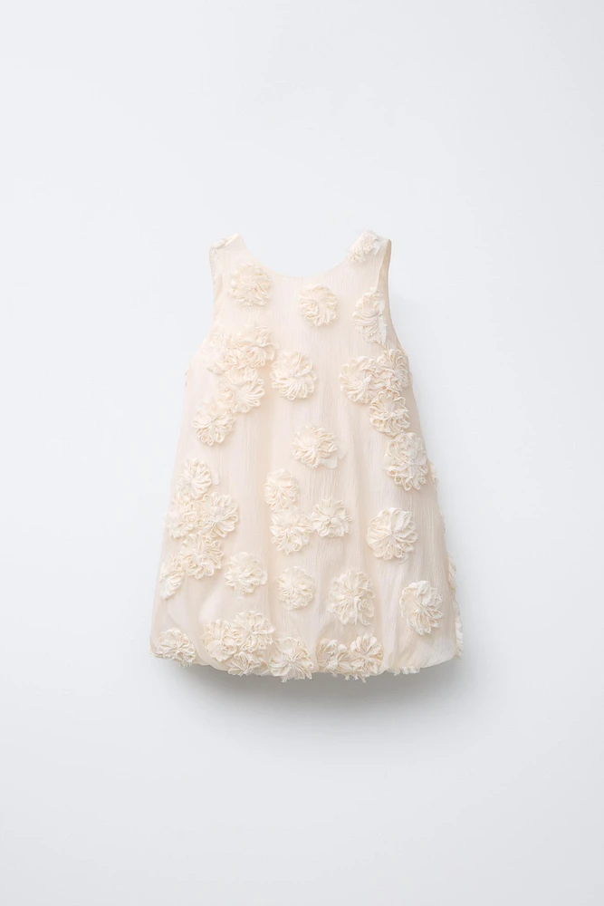 ORGANZA FLORAL BALLOON DRESS