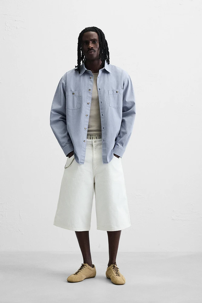 OVERSIZED FIT DENIM BERMUDA SHORTS