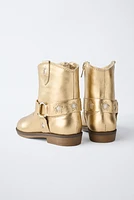 METALLIC LEATHER BOOTS