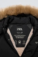 WATER REPELLENT HOODED DOWN PUFFER COAT