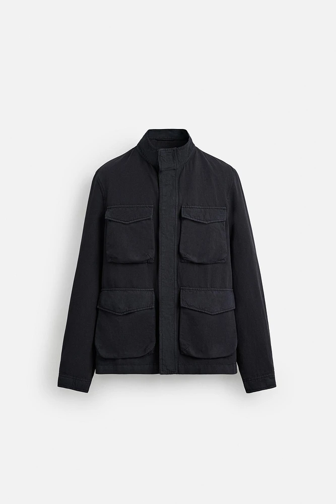 VESTE COTON - LIN POCHES