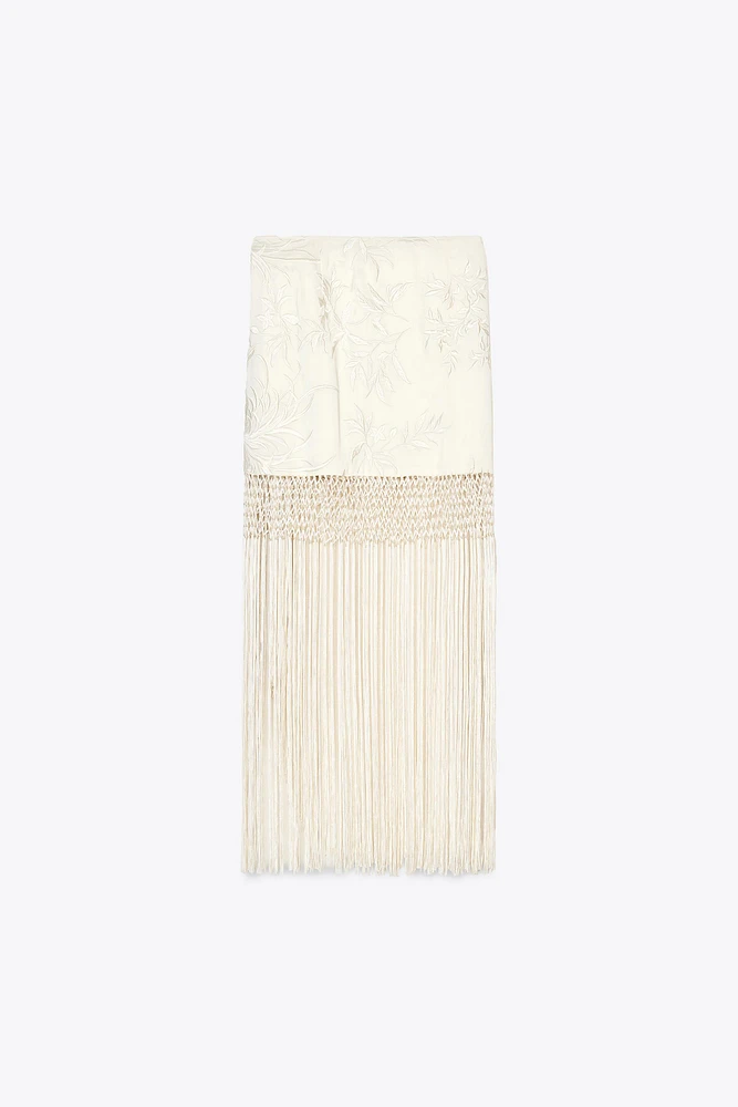 JUPE PARÉO BRODERIES FRANGES