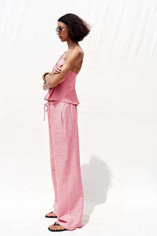PANTALON LARGE RAYÉ