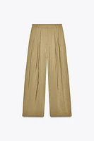 WIDE LEG PLEATED PANTS