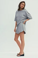 METALLIC THREAD PLUSH SWEATSHIRT