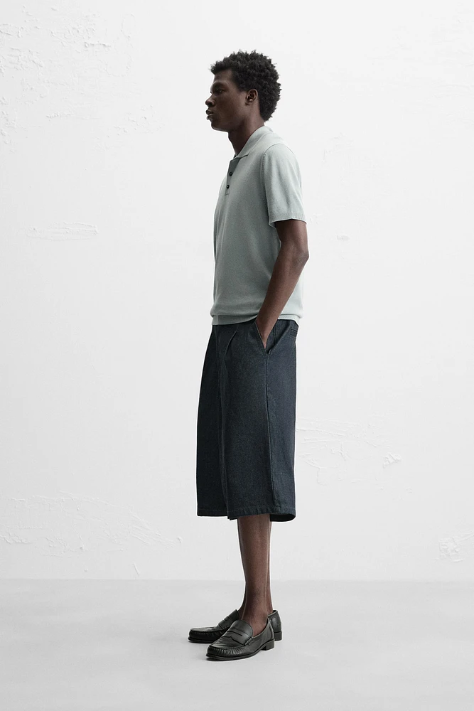 VISCOSE BLEND KNIT POLO SHIRT