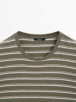 T-shirt à rayures coton et lin