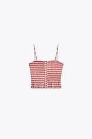 GINGHAM CROPPED TOP