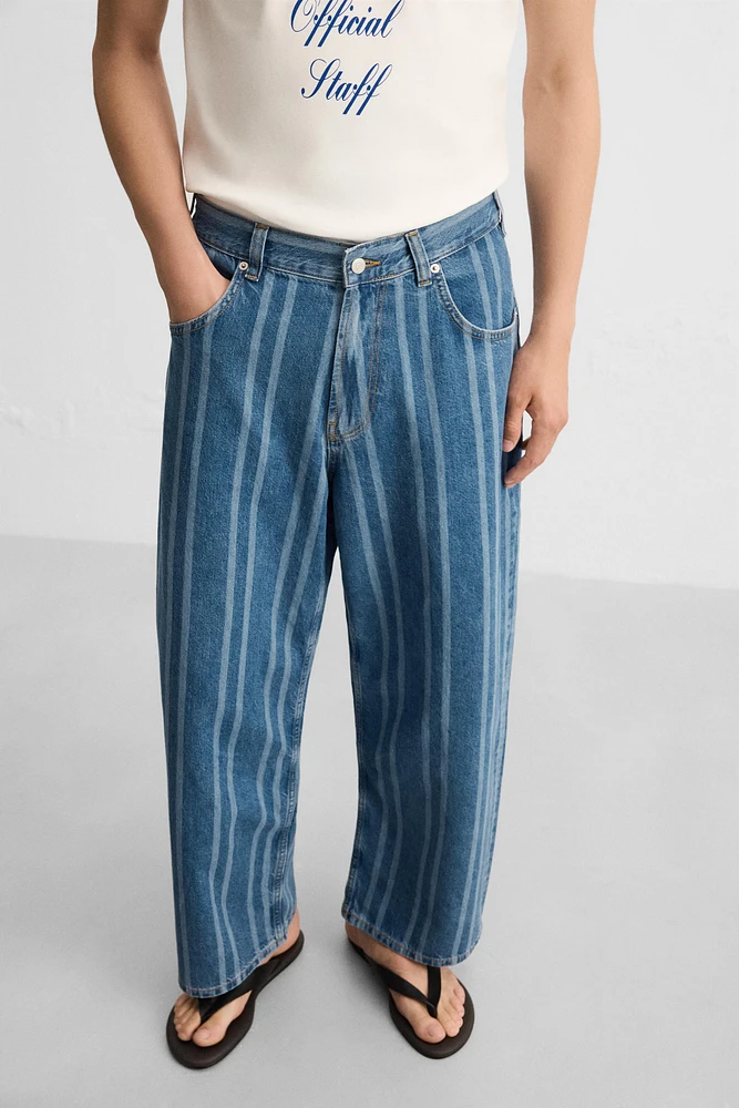 STRIPED RELAXED FIT JEANS