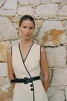 ROBE MIDI EN LIN AVEC CEINTURE
