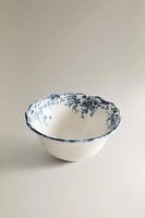 FLORAL EARTHENWARE SNACK BOWL