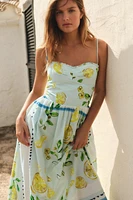ROBE EN POPELINE IMPRIMÉE CITRONS