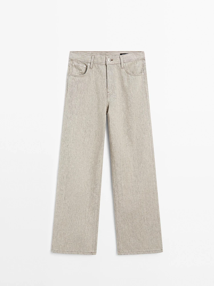 Jean wide leg taille moyenne