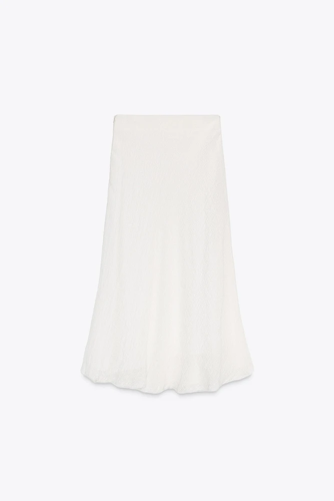 100% LINEN MIDI SKIRT ZW COLLECTION