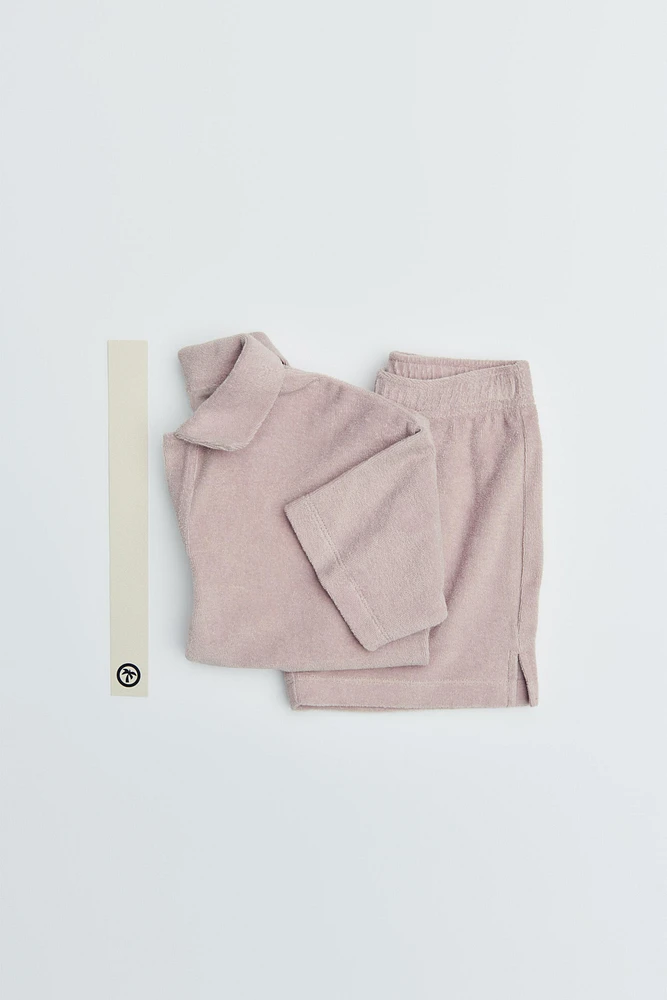ENSEMBLE JOGGING POLO ET BERMUDA ÉPONGE ÉTIQUETTE