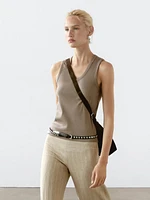 Cotton blend round neck T-shirt