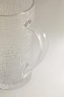 RAISED DESIGN GLASS PITCHER