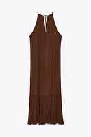 ROBE MIDI HALTER ANNEAUX