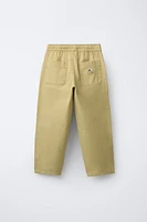 PANTALON EN COTON AVEC ÉLASTIQUES