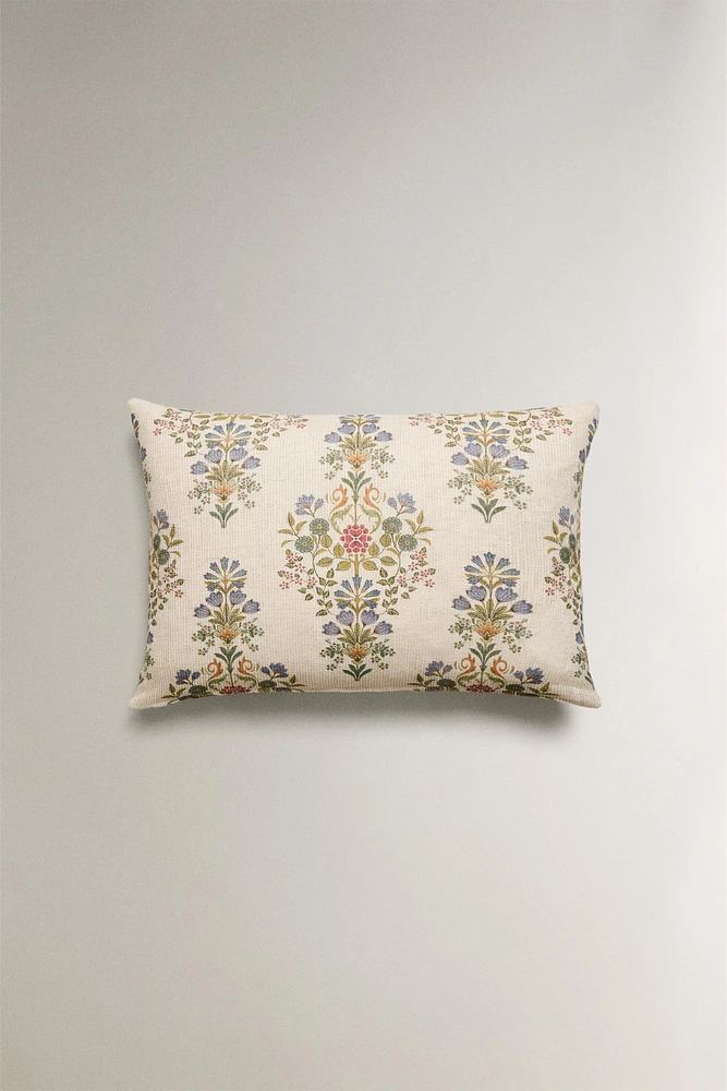 HOUSSE DE COUSSIN COTON FLEURS