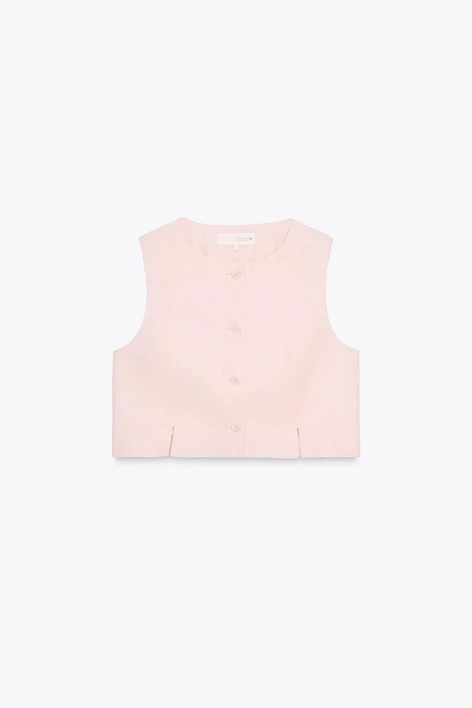 GILET COURT FENTES