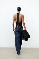 HALTER SATIN EFFECT TOP