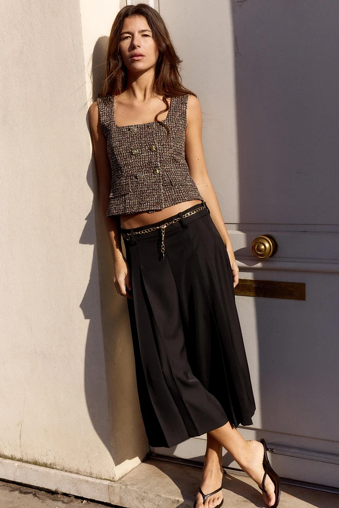 BUTTONED JACQUARD TEXTURED TOP