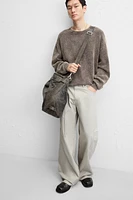 BELTED RELAXED FIT PANTS