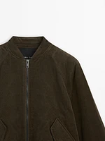 Quilted corduroy bomber jacket