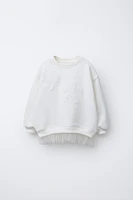 ORGANZA FLORAL SWEATSHIRT