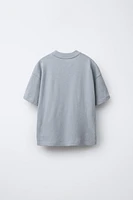 COTTON AND LINEN T-SHIRT WITH TEXT