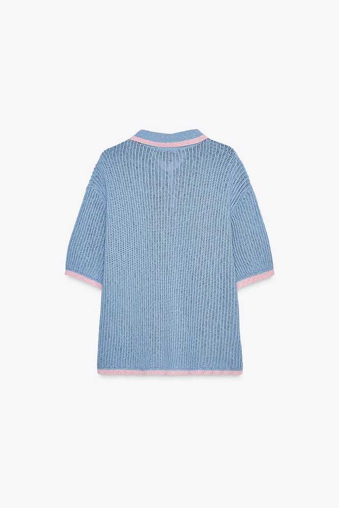 VESTE POLO EN MAILLE