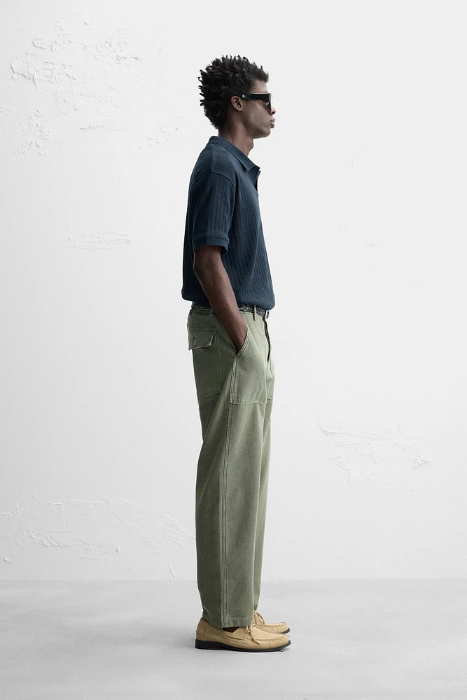 RIB TEXTURED POLO SHIRT