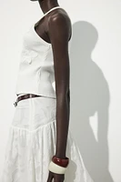 RIBBED EMBROIDERED TOP