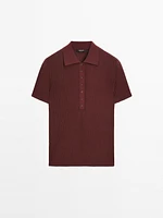 Pull polo en maille de coton
