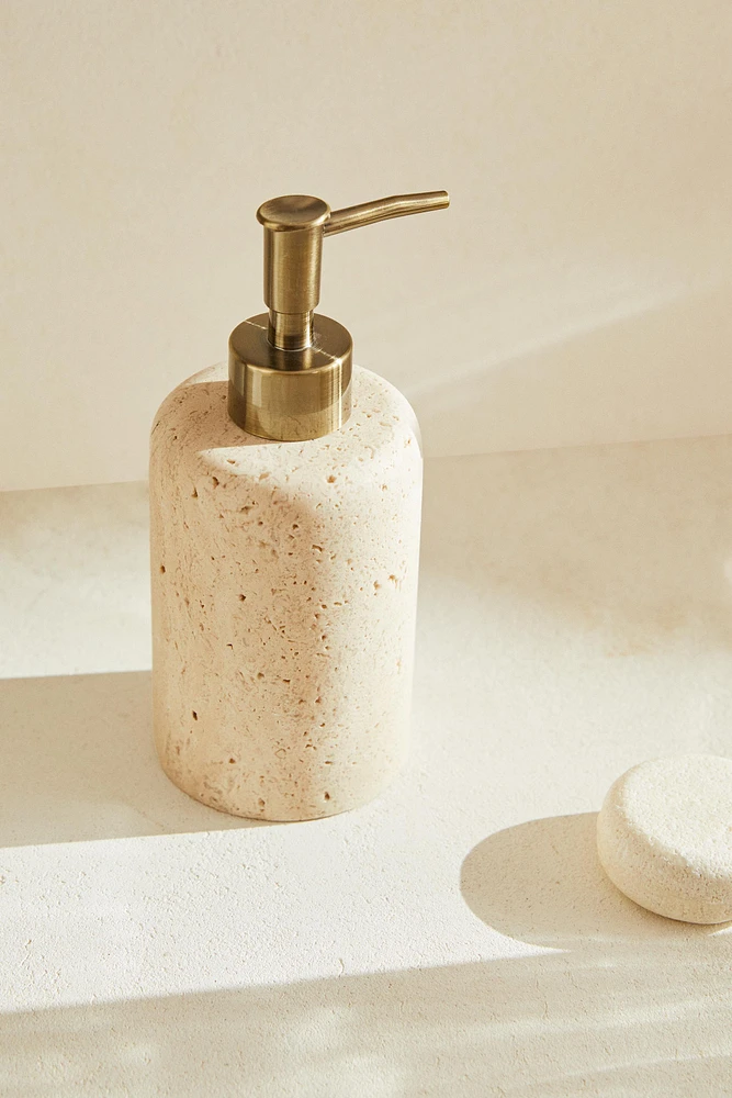 BEIGE MARBLE SOAP DISPENSER