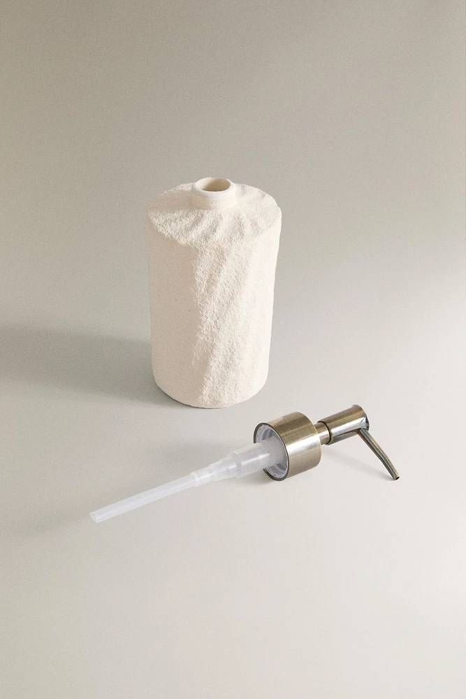 TEXTURED CERAMIC SOAP DISPENSER