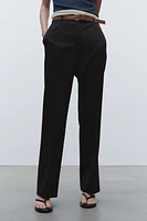 BELTED STRAIGHT LEG PANTS