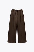 DOUBLE WAIST WIDE LEG PANTS