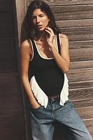 CONTRAST KNIT TOP
