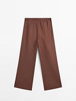 Pantalon large fluide 100 % lin