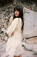 EMBROIDERED PANEL MINI DRESS